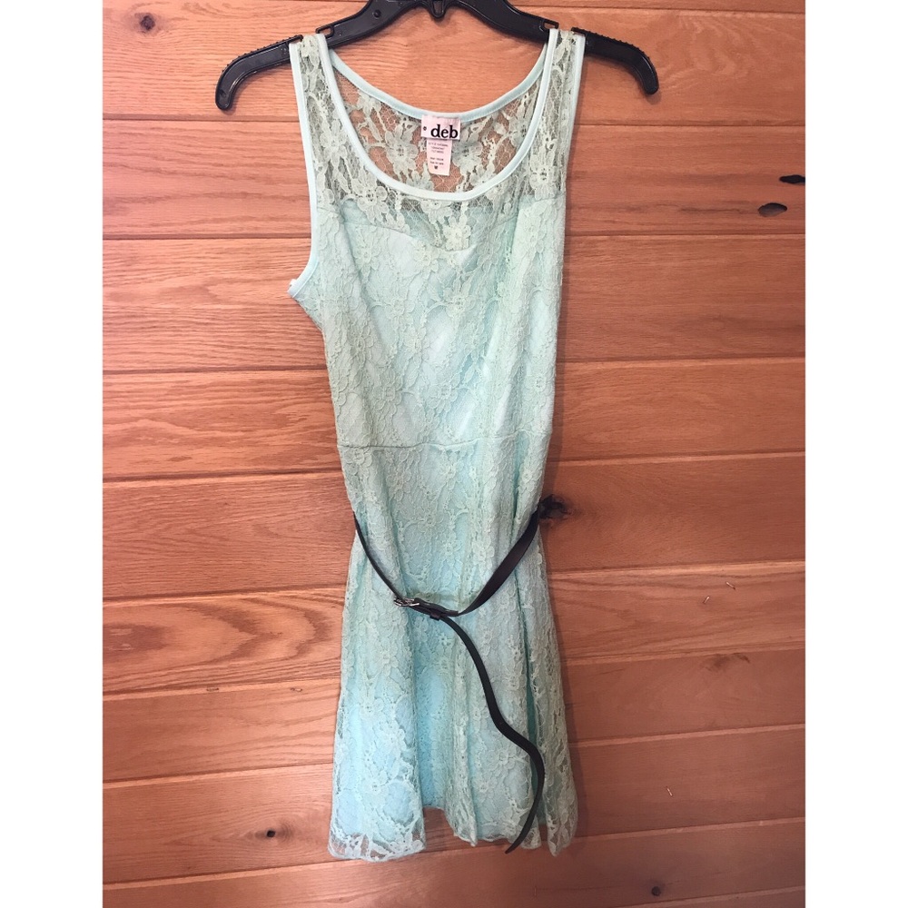 Deb Mint Green Lace Dress -Medium